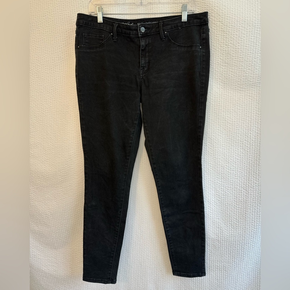 Massimo Supply Co Black Denim Skinny Legging Jeans Stretch Size 12 Women's